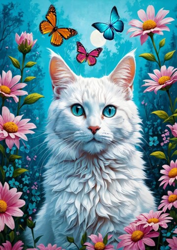 Puzzelwereld   enjoy   1000 stukjes   witte kat   98618