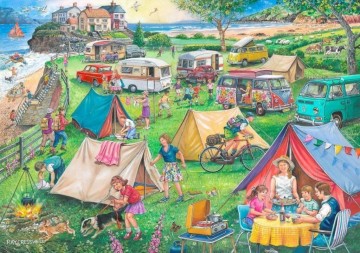 Puzzelwereld   legpuzzel   house of puzzles 3824 nr10 camping 1000 stukjes