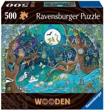 Puzzelwereld   legpuzzel   ravensburger   hout   175161   fantasy forest   500 stukjes d