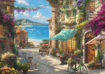 Puzzelwereld   legpuzzel   schmidt   59624   thomas kinkade   cafe aan de italiaanse riviera    1000 stukjes
