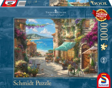 Puzzelwereld   legpuzzel   schmidt   59624   thomas kinkade   cafe aan de italiaanse riviera d   1000 stukjes