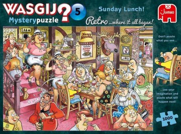 Puzzelwereld   legpuzzels  wasgij retro mystery 5 zondagse lunch puzzel   1000 stukjes f