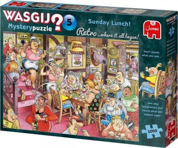 Puzzelwereld   legpuzzels  wasgij retro mystery 5 zondagse lunch puzzel   1000 stukjes re