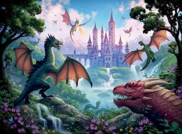 Puzzelwereld   ravensburger   133567   magische draak   300 stukjes p
