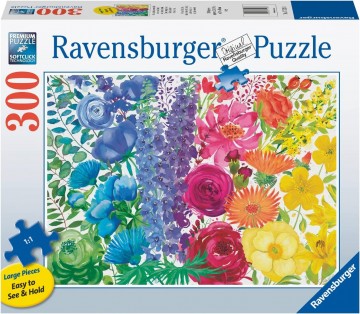 Puzzelwereld   ravensburger   171293   floral rainbow  300xl stukjes d