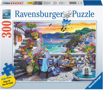 Puzzelwereld   ravensburger   171309   santorini sunset   300xl stukjes d