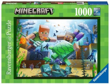 Puzzelwereld   ravensburger   171873   minecraft mosaic   1000 stukjes d