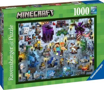 Puzzelwereld   ravensburger   171880   minecraft bendes   1000 stukjes d