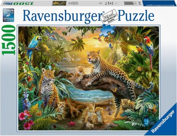 Puzzelwereld   ravensburger   174355   luipaarden in de jungle   1500 stukjes d