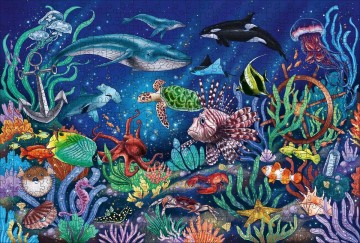 Puzzelwereld   ravensburger   hout   175154   onder de zee   500 stukjes p