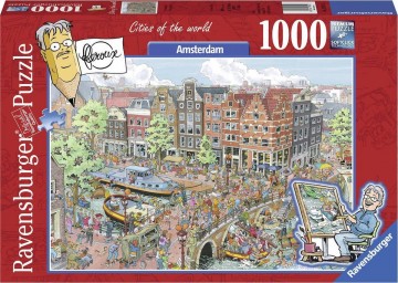 Puzzelwereld legpuzzel ravensburger 191925 fleroux amsterdam 1000 stukjes F