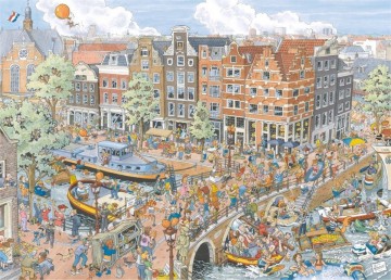 Puzzelwereld legpuzzel ravensburger 191925 fleroux amsterdam 1000 stukjes P