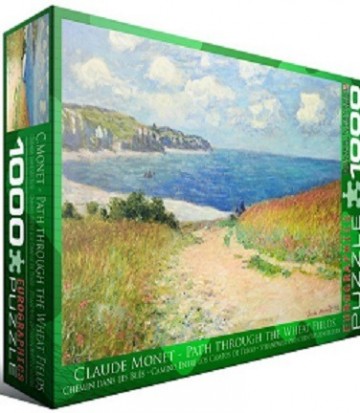 Puzzelwereld claude monet strandweg tussen weidevelden doos 1000