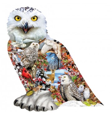 Puzzelwereld legpuzzel contour sunsout 96076 snowy owl 650 stukjes P