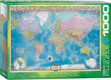 Puzzelwereld legpuzzel euroghrapics 0557 wereldkaart 1000 stukjes L