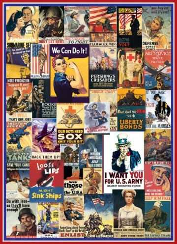 Puzzelwereld legpuzzel euroghrapics 0937world war 1 en 2 vintage posters 1000 stukjes P