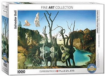 Puzzelwereld legpuzzel eurographics 0846 salvador dali zwanen spiegelen olifanten 1000 stukjes L