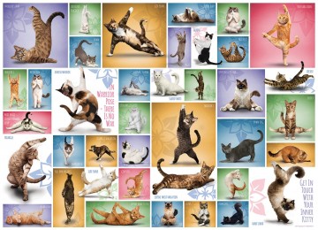 Puzzelwereld legpuzzel eurographics 0953yoga cats 1000 stukjes L