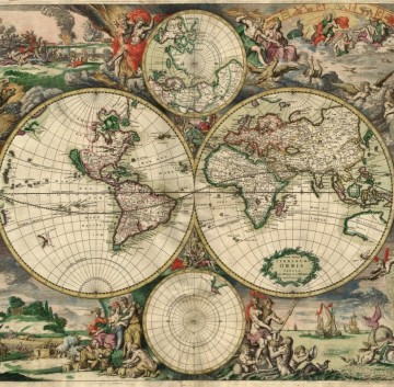 Puzzelwereld legpuzzel grafika 00641 carte du monde produced in amsterdam 1689 1500 stukjes P