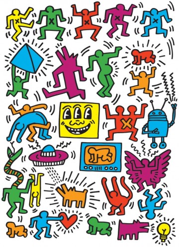 Puzzelwereld legpuzzel eurographics 5513  keith haring collage 1000 stukjes P