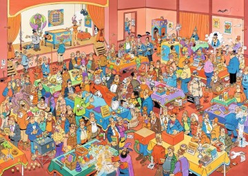Puzzelwereld legpuzzel  jan van haasteren de goochelbeurs puzzel   1000 stukjes plaatje