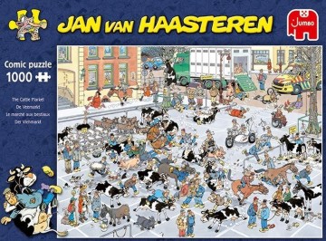 Puzzelwereld legpuzzel  jan van haasteren de veemarkt puzzel   1000 stukjes front