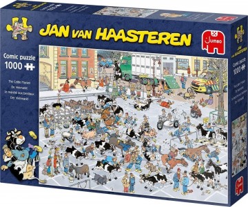 Puzzelwereld legpuzzel  jan van haasteren de veemarkt puzzel   1000 stukjes rechts