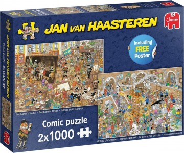 Puzzelwereld legpuzzel  jan van haasteren rariteitenhabinetrembrands atelier puzzel   2x1000 stukjes f