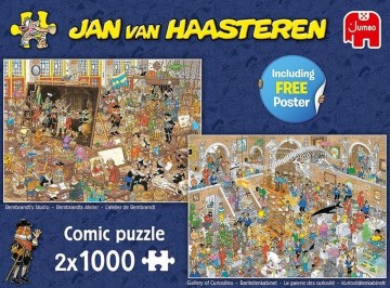 Puzzelwereld legpuzzel  jan van haasteren rariteitenhabinetrembrands atelier puzzel   2x1000 stukjes fr