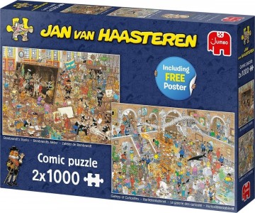 Puzzelwereld legpuzzel  jan van haasteren rariteitenhabinetrembrands atelier puzzel   2x1000 stukjes r