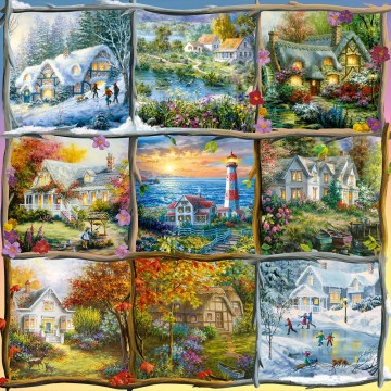 Puzzelwereld legpuzzel alipson puzzle 50044 negen seizoenen collage 1000 stukjes p