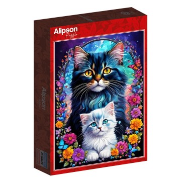 Puzzelwereld legpuzzel alipson puzzle 50116 cats  maternal love collection 1000 stukjes l