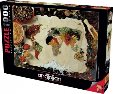 Puzzelwereld legpuzzel anatolian 1045 herbal world map 1000 stukjes d