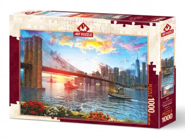 Puzzelwereld legpuzzel art puzzle 5185 sunset on new york 1000 stukjes R