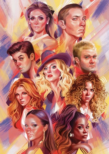 Puzzelwereld legpuzzel art puzzle 5474 world music stars 2000 stukjes P