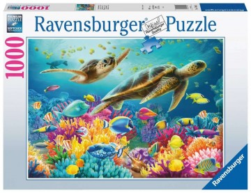 Puzzelwereld legpuzzel blauwe onderwaterwereld ravensburger 170852 1000 stukjes d