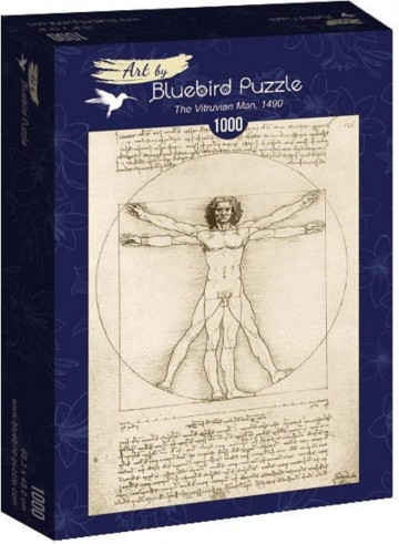Puzzelwereld legpuzzel bluebird 60009 leonardo da vinci   the vitruvian man 1490 1000 stukjes d