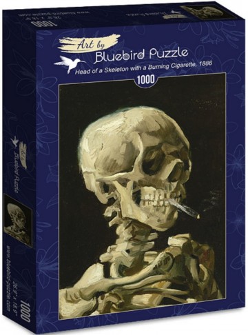 Puzzelwereld legpuzzel bluebird 60134 hoofd van een skelet met een brandende sigaret 1886 1000 stukjes d