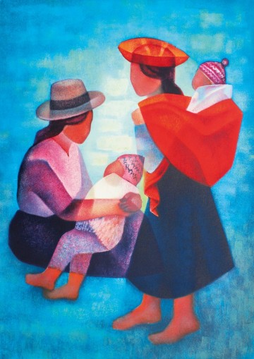 Puzzelwereld legpuzzel bluebird 60139 peruaanse familie 1986 1000 stukjes p