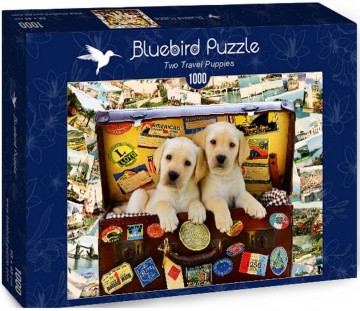 Puzzelwereld legpuzzel bluebird 70237 two travel puppies 1000 stukjes d
