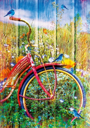 Puzzelwereld legpuzzel bluebird 70300 bluebirds on a bicycle 1000 stukjes p