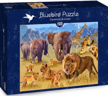 Puzzelwereld legpuzzel bluebird 70419 savannah animals 1500 stukjes d