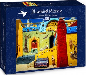 Puzzelwereld legpuzzel bluebird 70435 colorful african village 1500 stukjes d