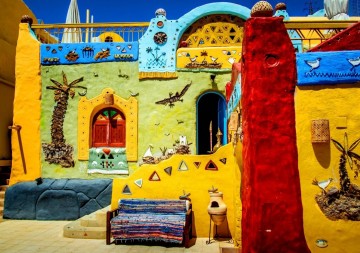 Puzzelwereld legpuzzel bluebird 70435 colorful african village 1500 stukjes p   kopie 2   kopie