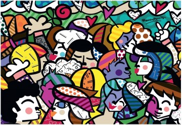 Puzzelwereld legpuzzel bluebird 90021 romero britto   looking into the future 1500 stukjes p