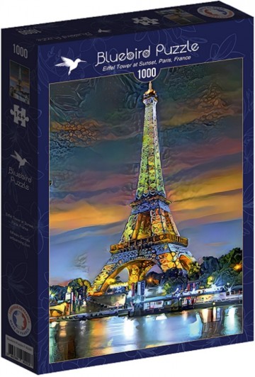 Puzzelwereld legpuzzel bluebird 90291 eiffel toren bij zonsopgang paris frankrijk 1000 stukjes d