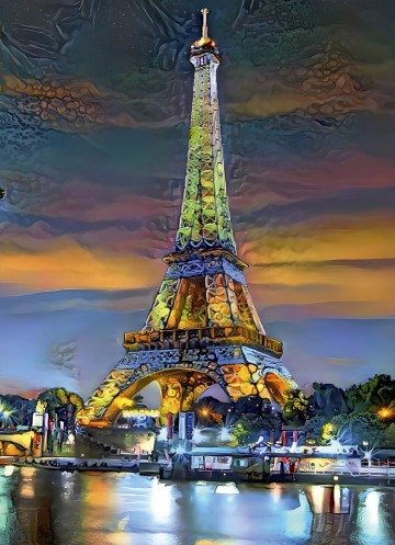 Puzzelwereld legpuzzel bluebird 90291 eiffel toren bij zonsopgang paris frankrijk 1000 stukjes p