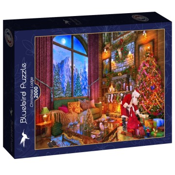 Puzzelwereld legpuzzel bluebird 90801 christmas lodge 2000 stukjes l