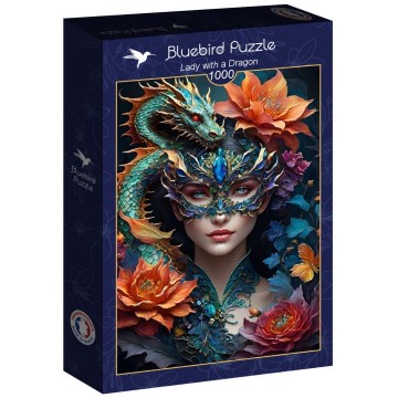 Puzzelwereld legpuzzel bluebird 90926 lady with a dragon 1000 stukjes l