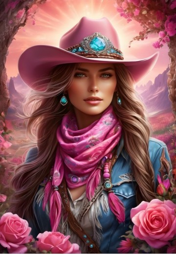 Puzzelwereld legpuzzel bluebird 90928 pink cowgirl 1000 stukjes p